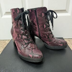 Naturalizer, Lace-Up Boot Heels, Women's Size 12, Purple